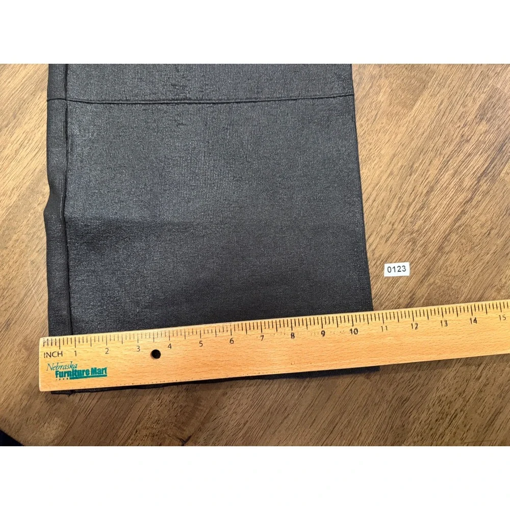 Zara Womens Black Faux Leather Wide Leg Cropped Pants High Rise Size M - Picture 6 of 7